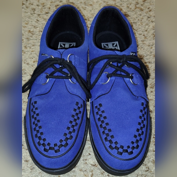 T.U.K Men's Blue Suede/Leather Shoes Size 11 - Picture 2 of 7